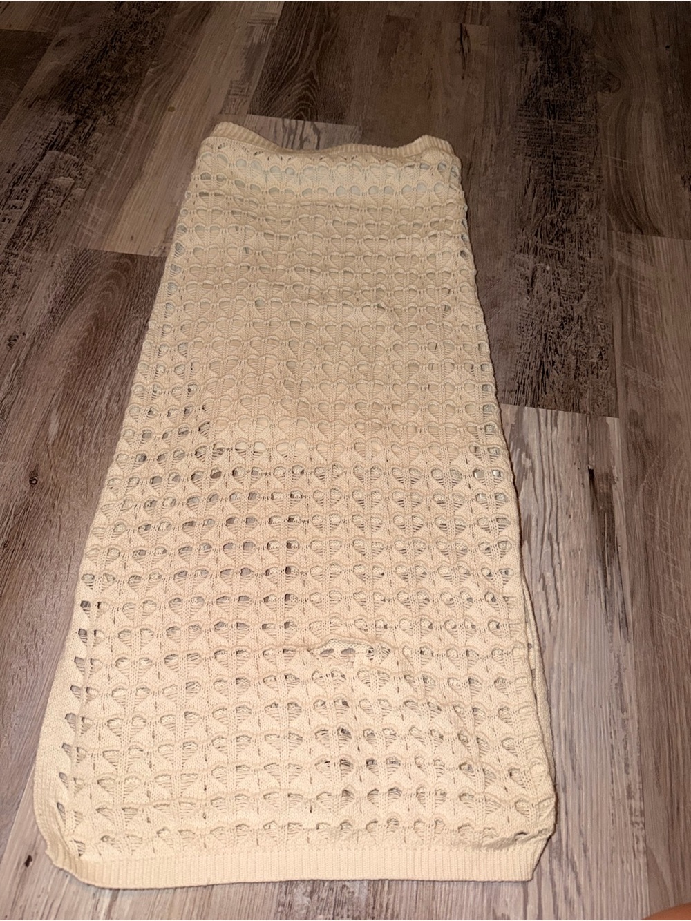 Freshman Cream Crochet Midi Skirt